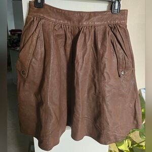 Daughters Of The liberation Anthropologie 100% Leather Skirt